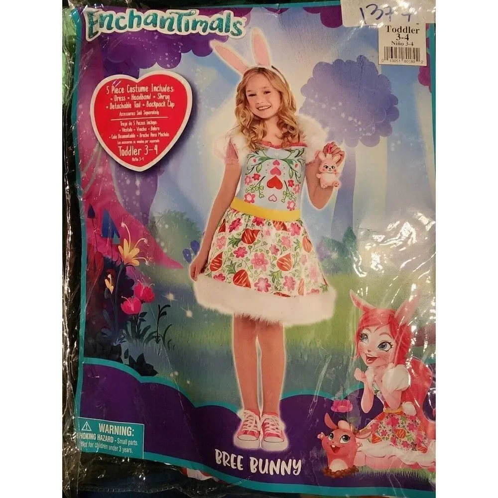 Enchantimals Bree Bunny Costume Dress Up CosPlay Toddler Girl Size 3-4 3T 4T - Picture 2 of 3